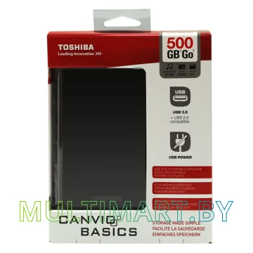 Внешний жесткий диск Toshiba Canvio Basics 500GB Black (HDTB305EK3AA) картинка 5